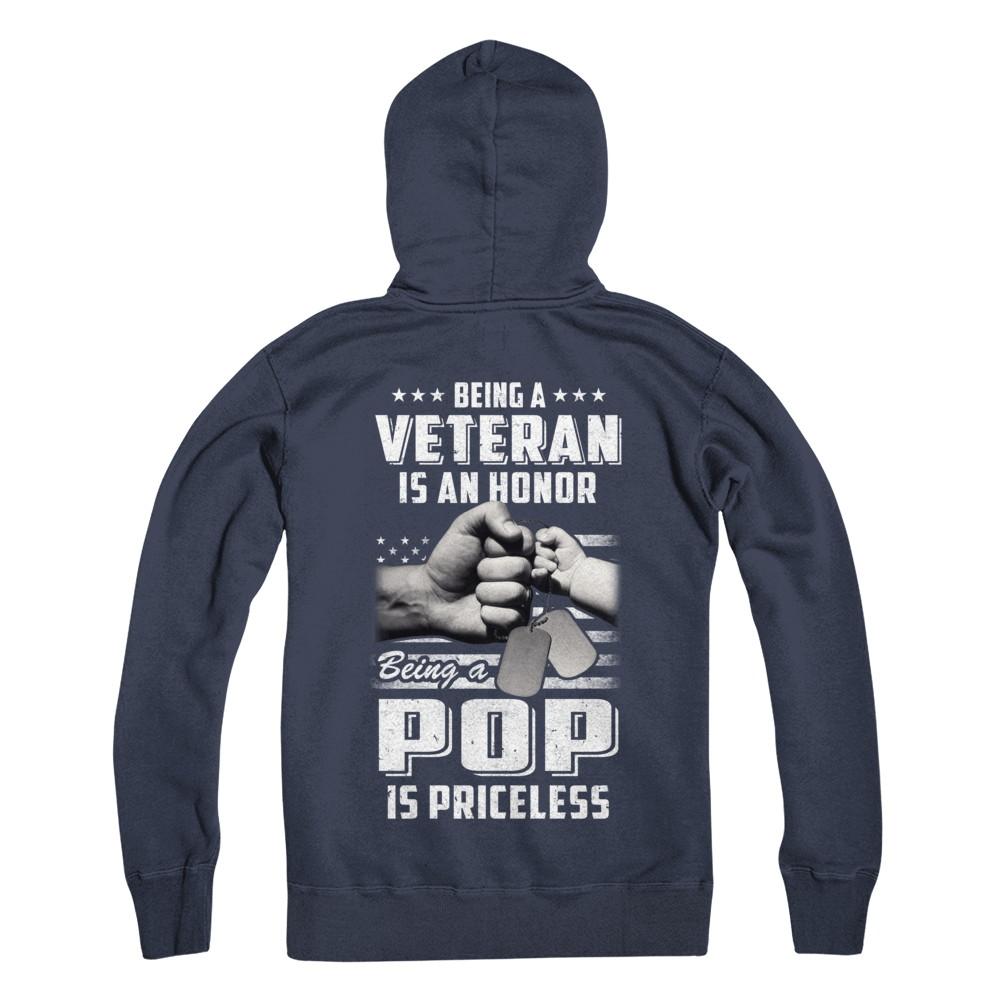 Being A Veteran Is An Honor Being A Pop Is Priceless-T-Shirt & Hoodie-Pullover Hoodie-Navy