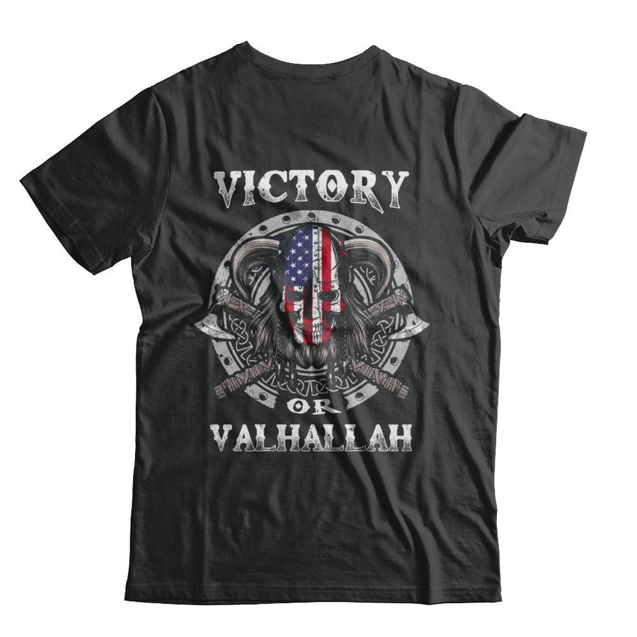 American US Flag Victory or Valhalla Viking-T-Shirt & Hoodie-Classic T-Shirt-Black