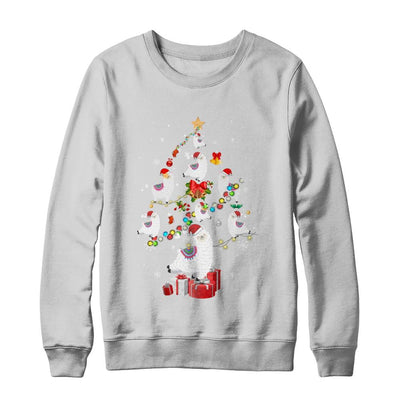 Llama Christmas Tree Decor Xmas Gift-T-Shirt & Sweatshirt-Crewneck Sweatshirt-White