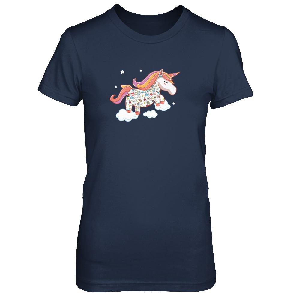 Tattooed Girl Unicorn Tattoos-T-Shirt & Tank Top-Women's T-Shirt-Navy