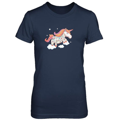 Tattooed Girl Unicorn Tattoos-T-Shirt & Tank Top-Women's T-Shirt-Navy