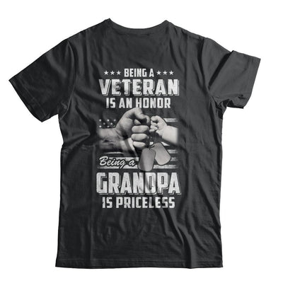 Being A Veteran Is An Honor Being A Grandpa Is Priceless-T-Shirt & Hoodie-Classic T-Shirt-Black
