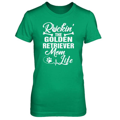Rockin The Golden Retriever Mom Life-T-Shirt & Tank Top-Women's T-Shirt-Irish Green