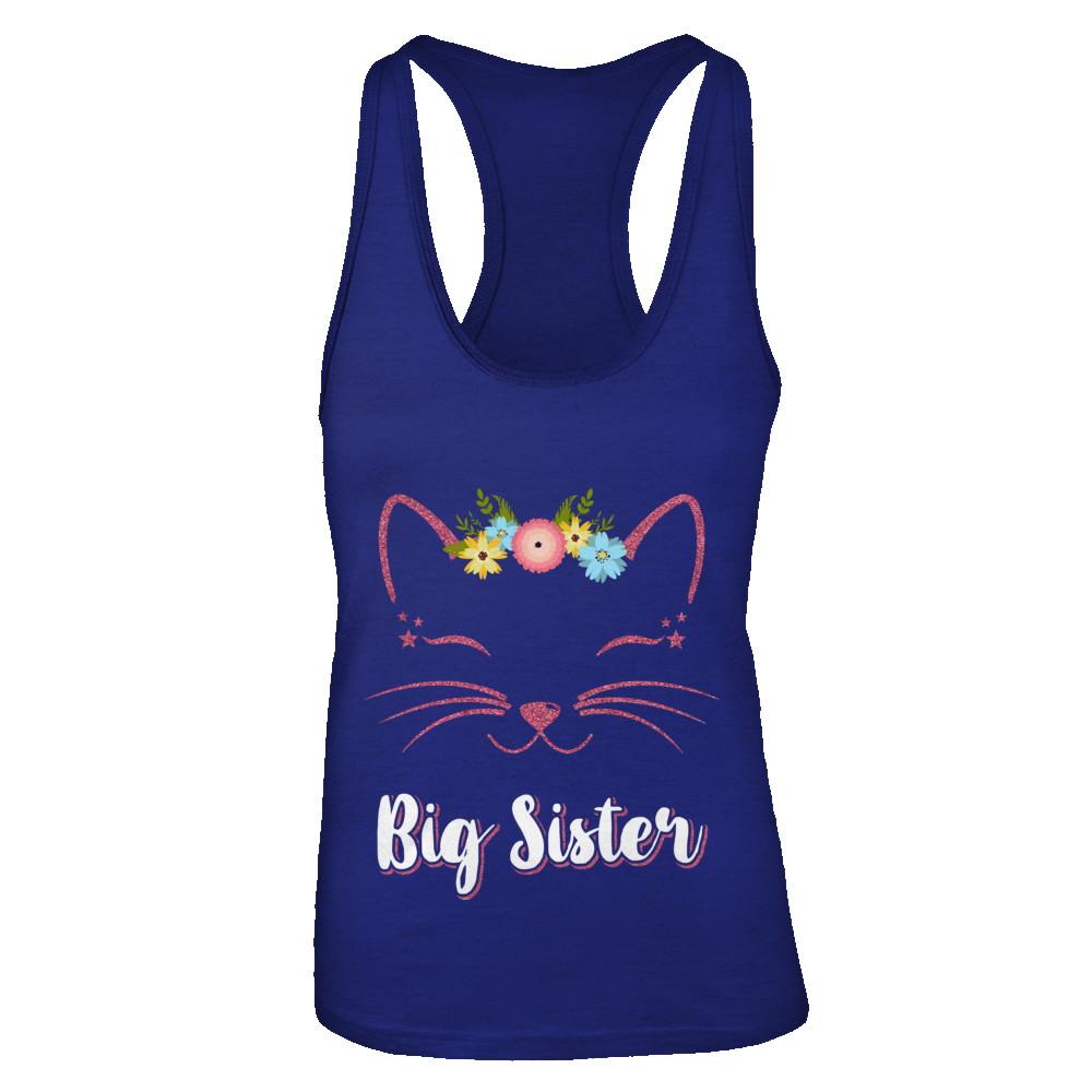 Kitty Cat Big Sister I'm Going To Be A Big Sister-T-Shirt & Tank Top-Women's Ideal Racerback Tank-Royal