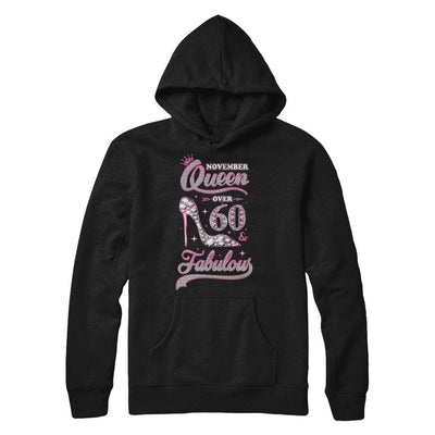 November Queen 60 And Fabulous 1961 60th Years Old Birthday-T-Shirt & Hoodie-Pullover Hoodie-Black