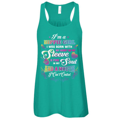 I'm A Hippie Girl I Was Born With My Heart-T-Shirt & Tank Top-Women's Flowy Racerback Tank-Kelly