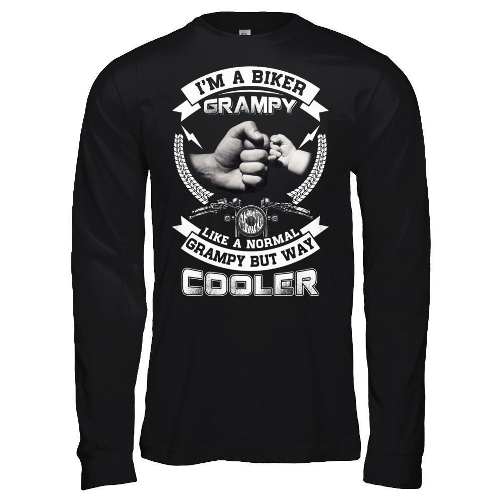 I'm A Biker Grampy Like A Normal Grampy But Way Cooler-T-Shirt & Hoodie-Long Sleeve T-Shirt-Black
