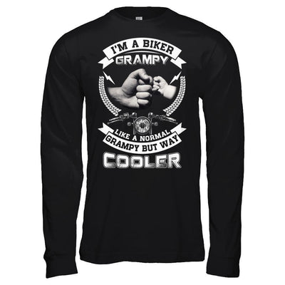 I'm A Biker Grampy Like A Normal Grampy But Way Cooler-T-Shirt & Hoodie-Long Sleeve T-Shirt-Black