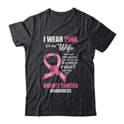 Breast Cancer I Wear Pink For My Wife Husband-T-Shirt & Hoodie-Classic T-Shirt-Black