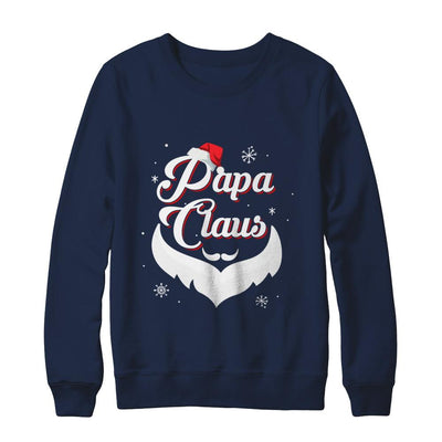 Santa Beard Matching Christmas Pajamas Papa Claus-T-Shirt & Sweatshirt-Crewneck Sweatshirt-Navy