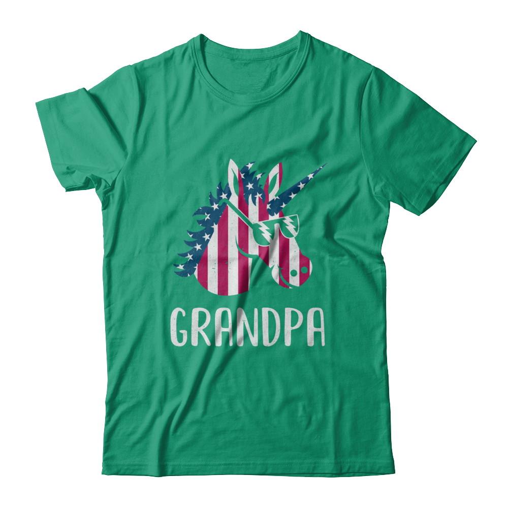 Patriotic Grandpa Unicorn Americorn 4Th Of July-T-Shirt & Hoodie-Classic T-Shirt-Kelly Green