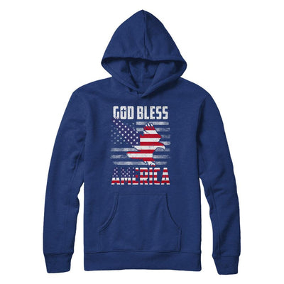 Patriotic God Bless America Flag Eagle 4Th Of July-T-Shirt & Hoodie-Pullover Hoodie-Deep Royal