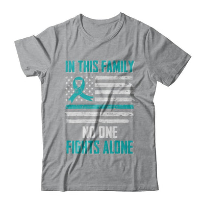 In This Family No One Fights Alone Ovarian Cancer-T-Shirt & Hoodie-Classic T-Shirt-Sport Grey