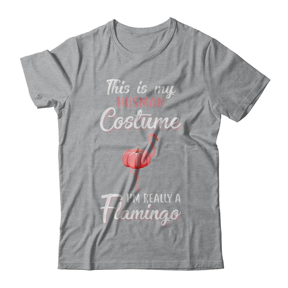 This Is My Human Costume I'm Really A Flamingo Halloween-T-Shirt & Hoodie-Classic T-Shirt-Sport Grey