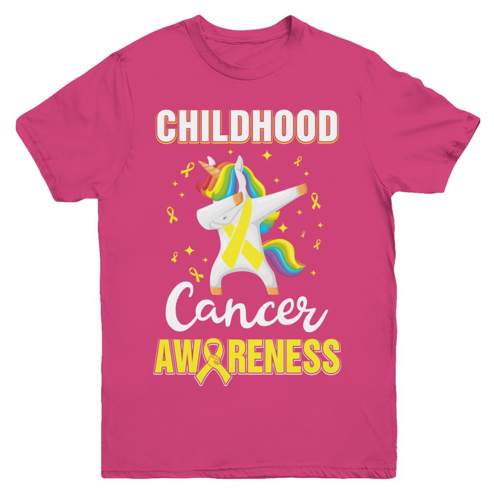 Inspirational Childhood Cancer Awareness Unicorn Support Youth-Youth Shirt-Youth T-Shirt-Heliconia