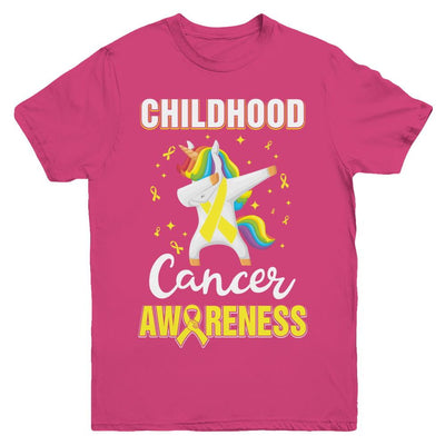Inspirational Childhood Cancer Awareness Unicorn Support Youth-Youth Shirt-Youth T-Shirt-Heliconia