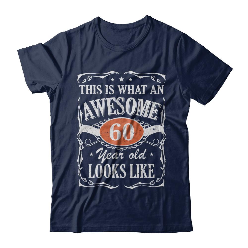 Vintage This Is What An Awesome 60 Year Old 1961 Birthday-T-Shirt & Hoodie-Classic T-Shirt-Navy