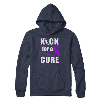 Kick For A Cure Soccer Alzheimers Pancreatic Lupus Awareness-T-Shirt & Hoodie-Pullover Hoodie-Navy