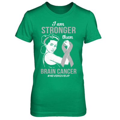 I Am Stronger Than Brain Cancer Awareness Support-T-Shirt & Hoodie-Women's T-Shirt-Irish Green
