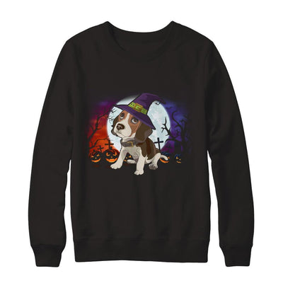 Cute Halloween Beagle Puppy Pumpkins-T-Shirt & Sweatshirt-Crewneck Sweatshirt-Black