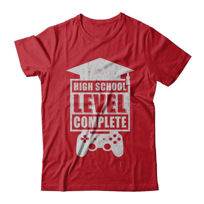 High School Level Complete Graduation Video Gamer-T-Shirt & Hoodie-Classic T-Shirt-Red