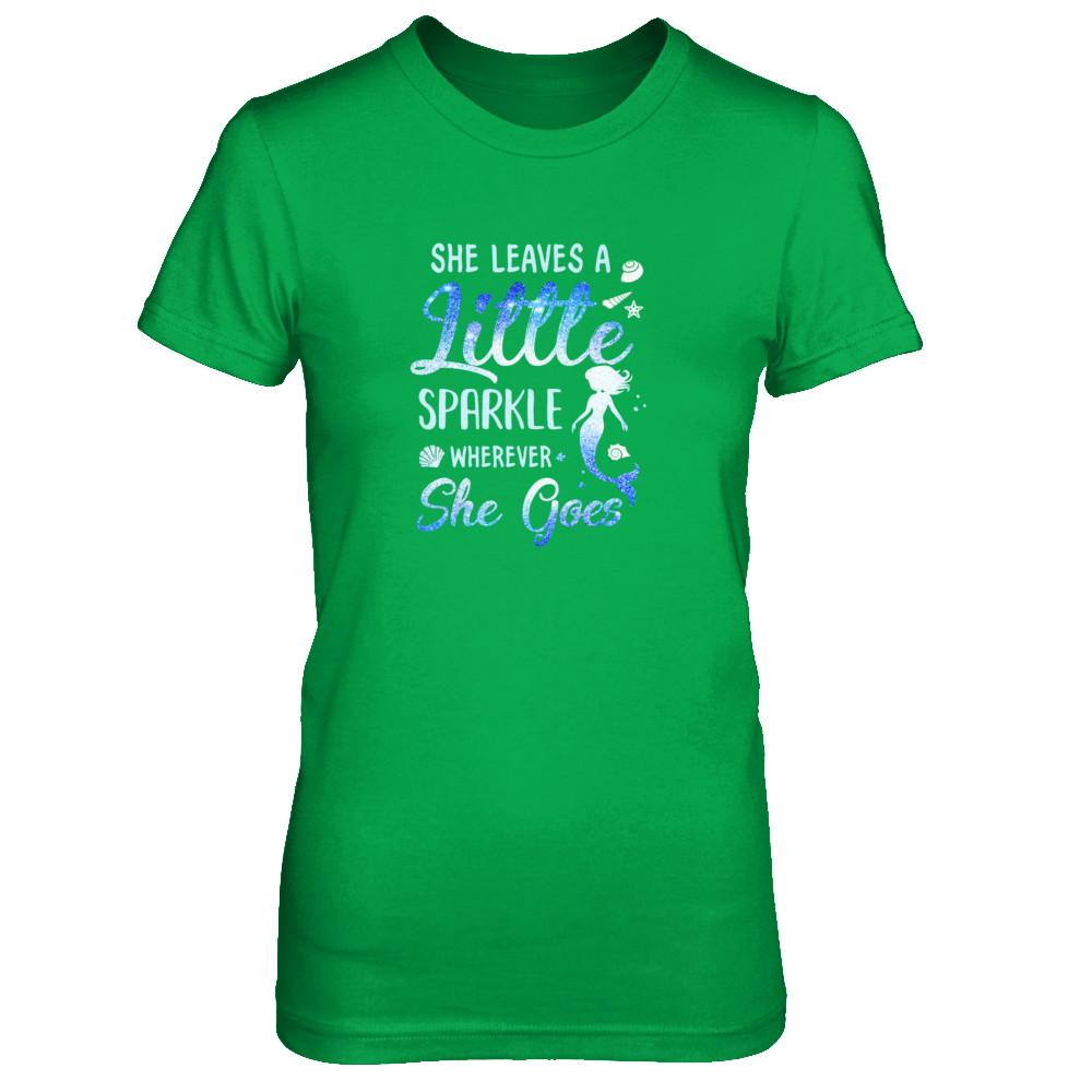She Leaves A Little Sparkle Wherever She Goes Mermaid-T-Shirt & Tank Top-Women's T-Shirt-Irish Green