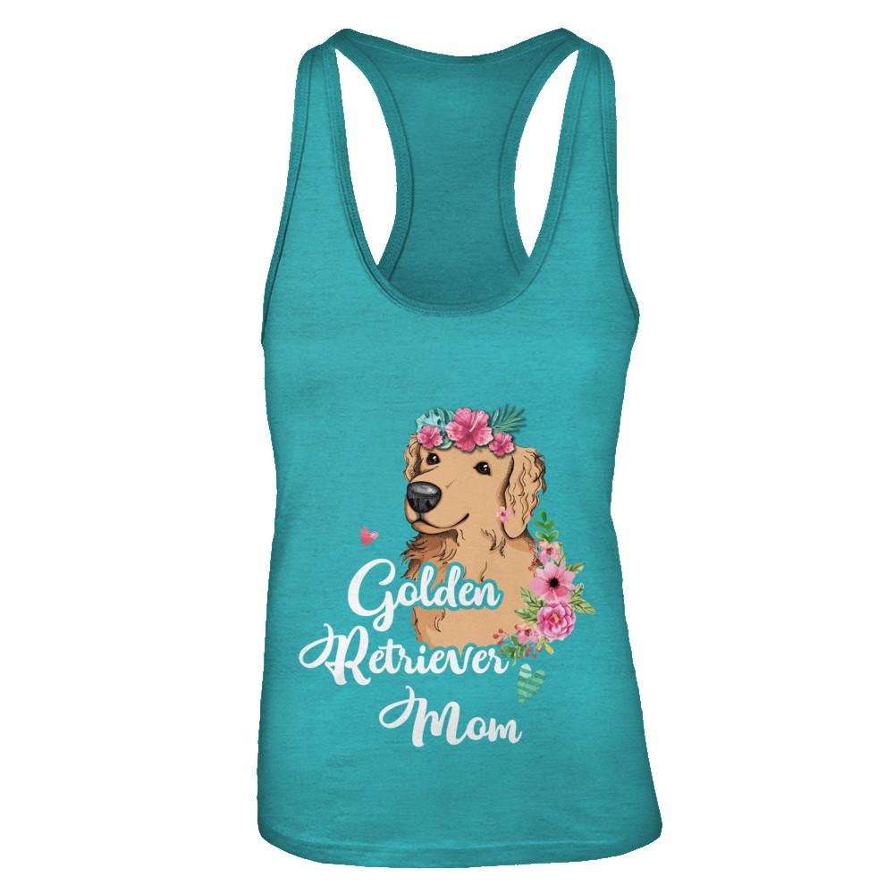 Golden Retriever Mom Funny Dog Mom Gift Idea-T-Shirt & Tank Top-Women's Ideal Racerback Tank-Tahiti Blue