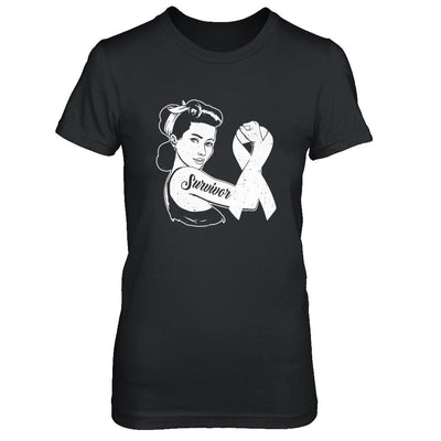 We Can Cure It Lung Cancer Clear Awareness Survivor-T-Shirt & Hoodie-Women's T-Shirt-Black