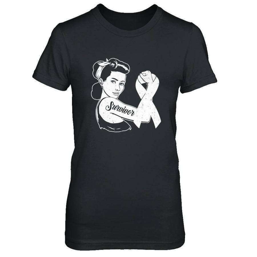 We Can Cure It Lung Cancer Clear Awareness Survivor-T-Shirt & Hoodie-Women's T-Shirt-Black