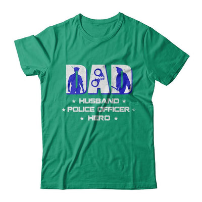 Dad Husband POLICE OFFICER Hero PoliceMan Fathers Day-T-Shirt & Hoodie-Classic T-Shirt-Kelly Green
