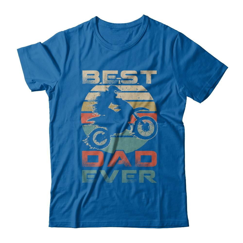 Vintage Best Motocross Dad Ever Gift Father's Day-T-Shirt & Hoodie-Classic T-Shirt-Royal
