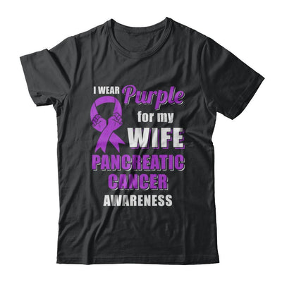 I Wear Purple For My Wife Pancreatic Cancer Husband-T-Shirt & Hoodie-Classic T-Shirt-Black