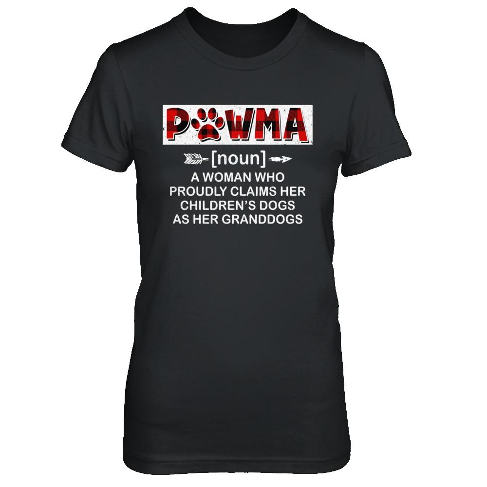 Pawma Buffalo Plaid Mom Proudly Claims Her Children's Dogs-T-Shirt & Hoodie-Women's T-Shirt-Black