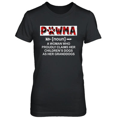 Pawma Buffalo Plaid Mom Proudly Claims Her Children's Dogs-T-Shirt & Hoodie-Women's T-Shirt-Black