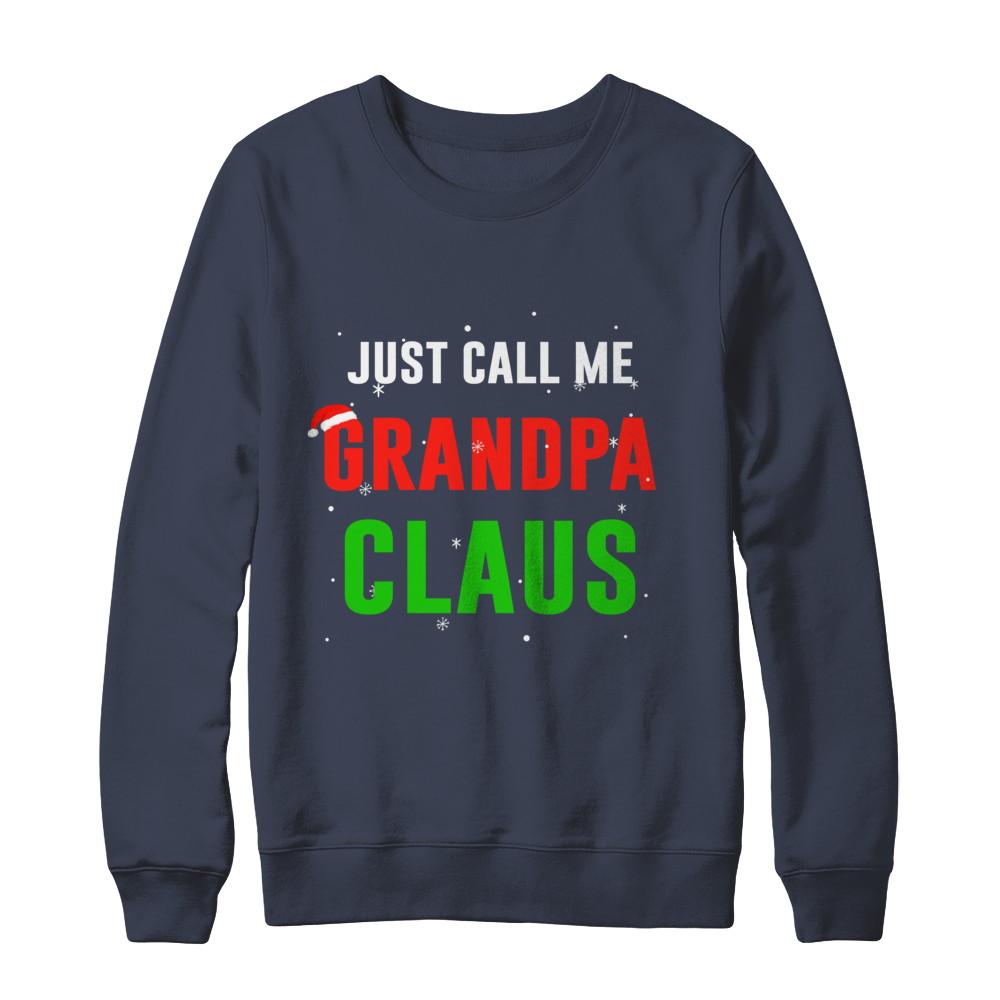 Santa Grandpa Claus Matching Family Christmas Pajamas-T-Shirt & Sweatshirt-Crewneck Sweatshirt-Navy
