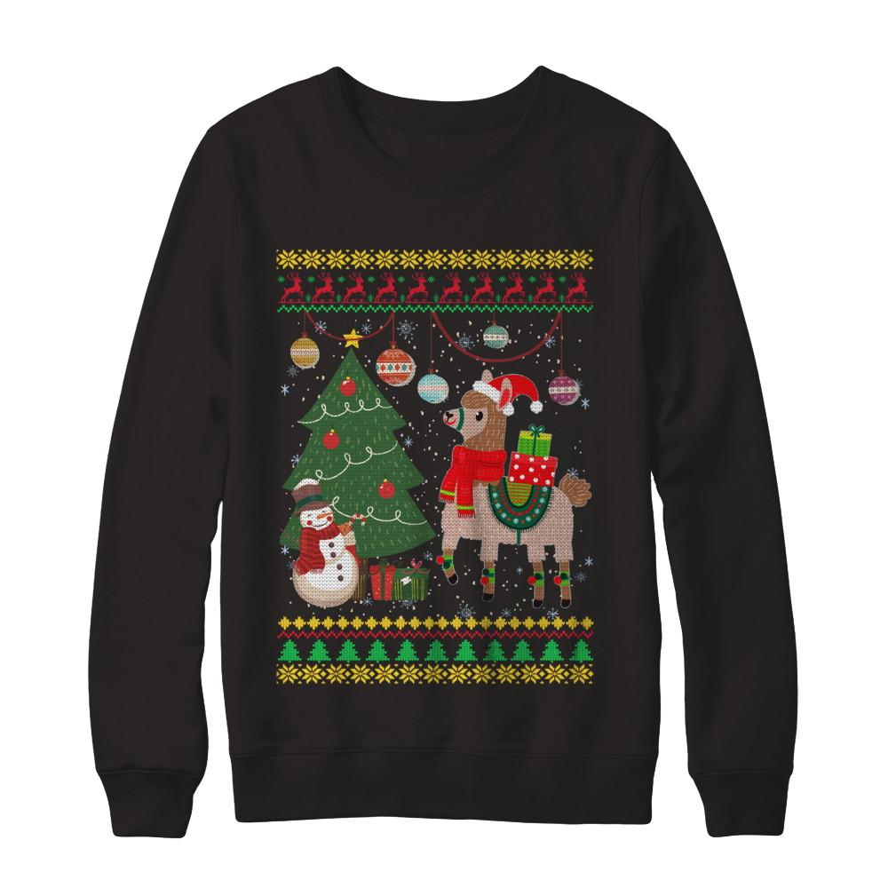 Funny Llama Christmas Cute Family Ugly Sweater