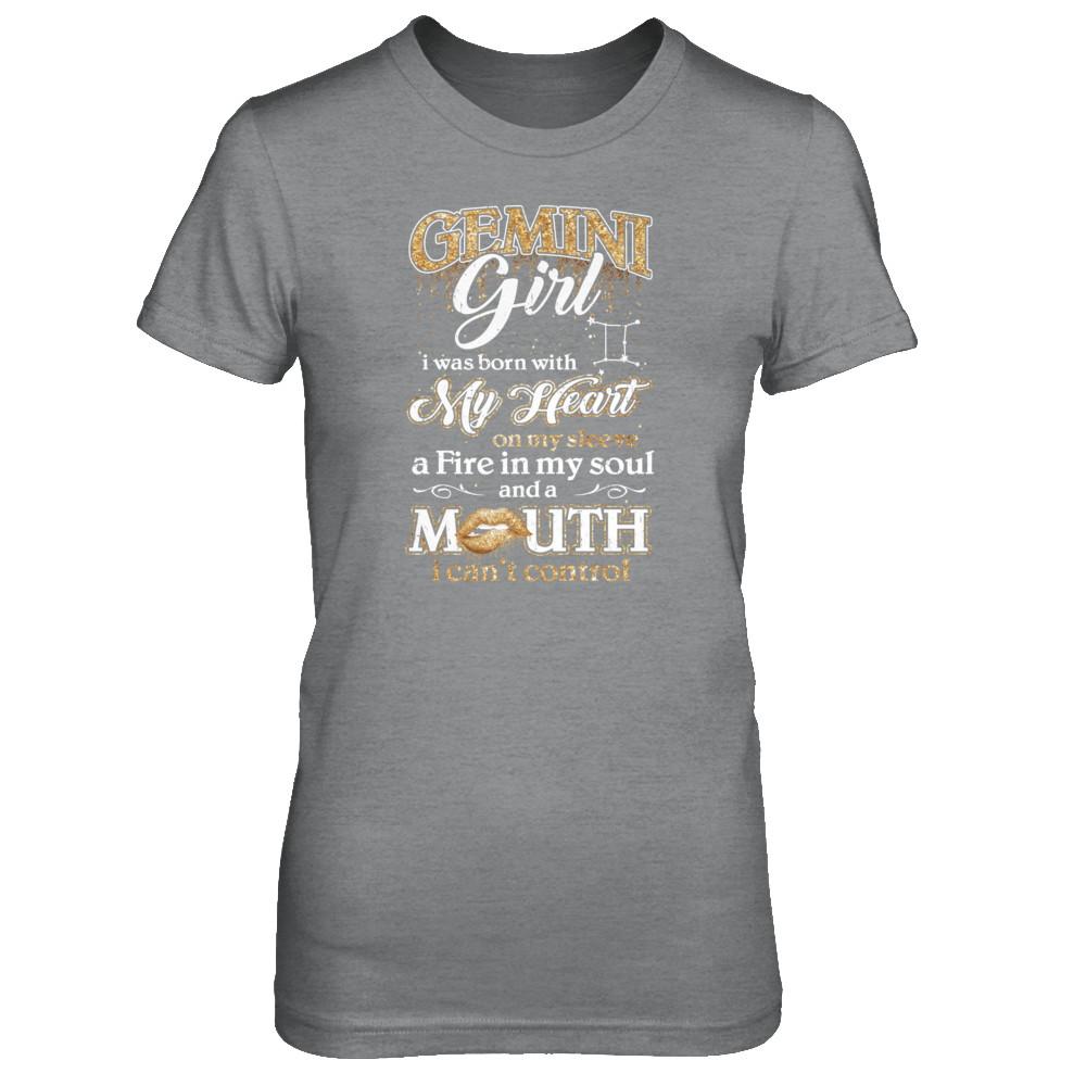 I'm A Gemini Girl Lipstick May June Funny Zodiac Birthday-T-Shirt & Tank Top-Women's T-Shirt-Sport Grey