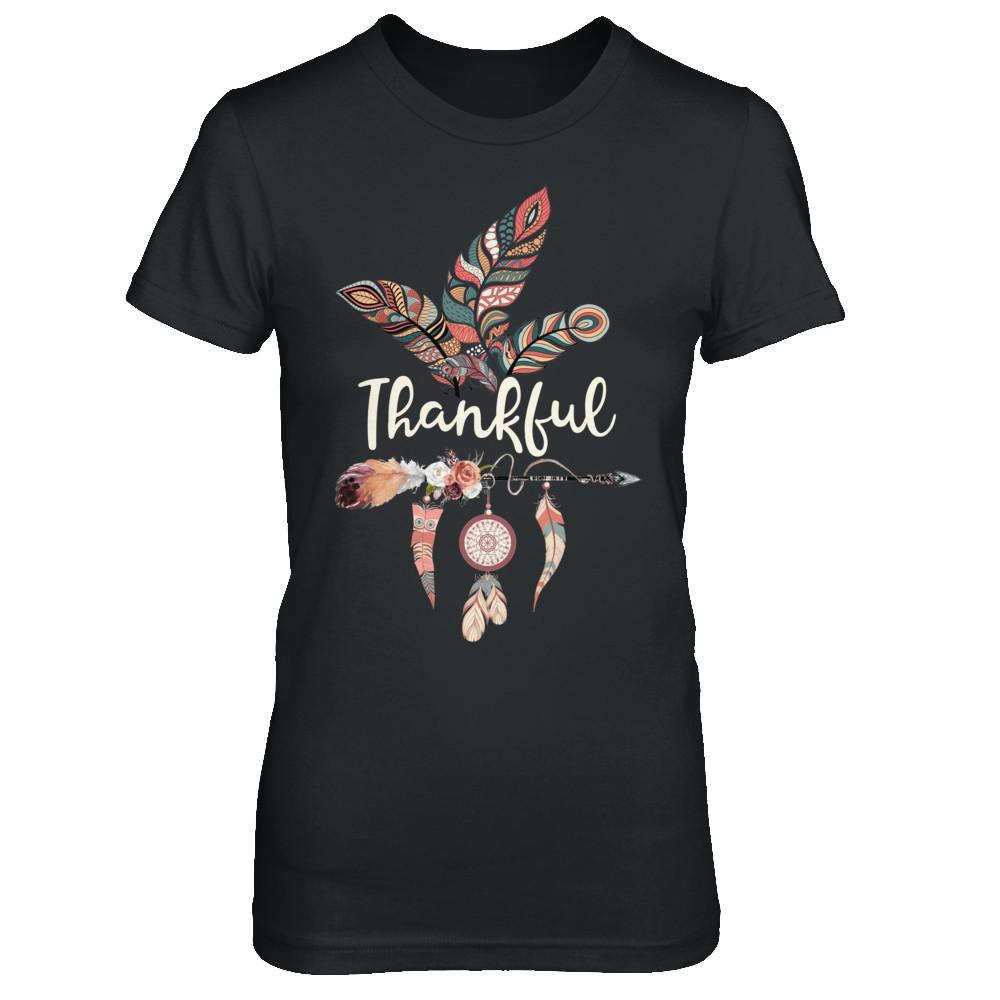 Thankful Feather And Arrow Fall Vintage Thanksgiving-T-Shirt & Sweatshirt-Women's T-Shirt-Black