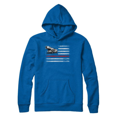 Patriotic Fireman American Flag Thin Red Line Firefighter-T-Shirt & Hoodie-Pullover Hoodie-Royal