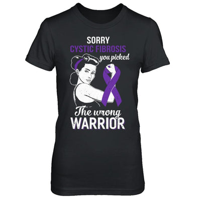 Sorry Cystic Fibrosis You Picked The Wrong Warrior Cystic Fibrosis-T-Shirt & Hoodie-Women's T-Shirt-Black