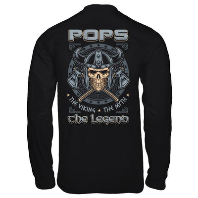 Pops The Viking The Myth The Legend-T-Shirt & Hoodie-Long Sleeve T-Shirt-Black