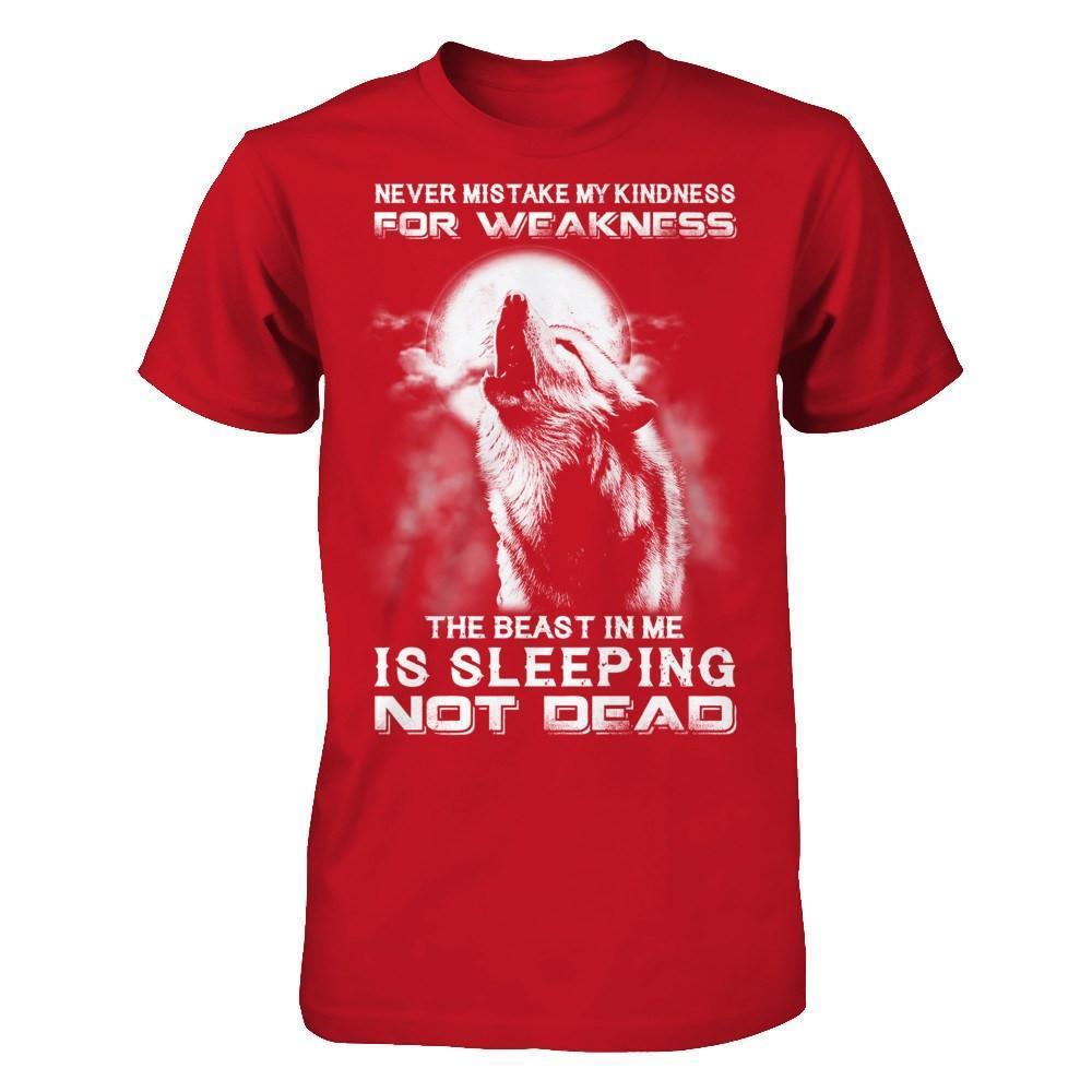 The Wolves The Beast In Me Is Sleeping Not Dead-T-Shirt & Hoodie-Classic T-Shirt-Red
