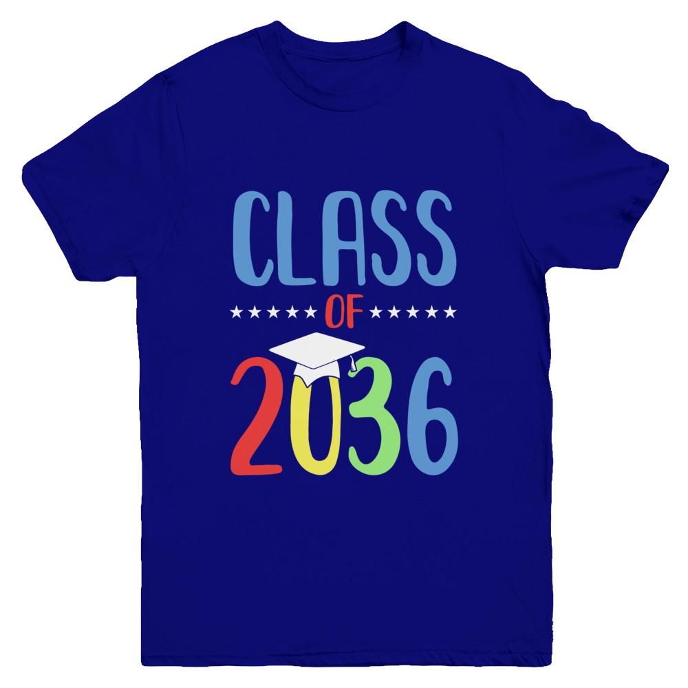 Grow With Me First Day Of School Class Of 2036 Youth-Youth Shirt-Youth T-Shirt-Navy