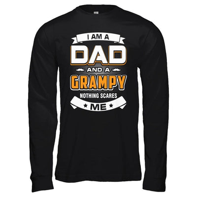 I Am A Dad And A Grampy Nothing Scares Me-T-Shirt & Hoodie-Long Sleeve T-Shirt-Black