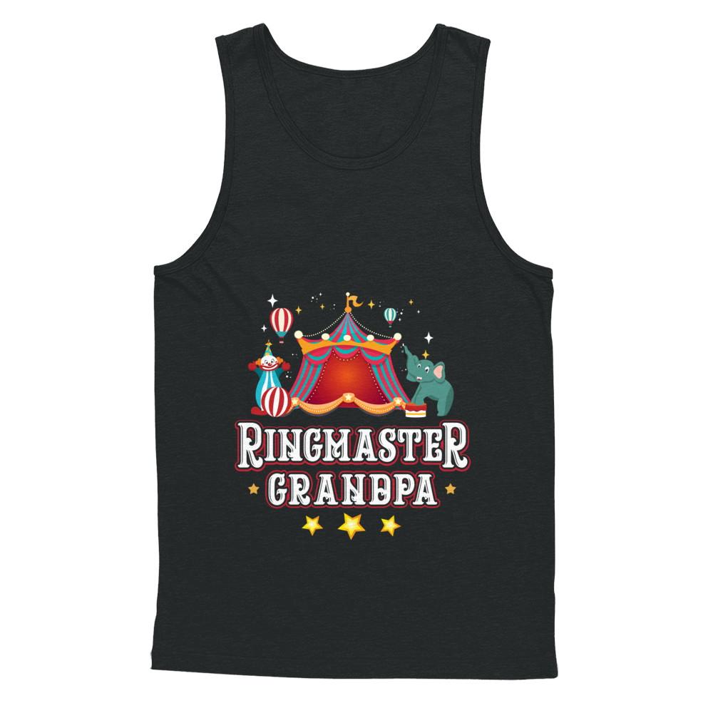 Ringmaster Grandpa Circus Carnival Children Party-T-Shirt & Hoodie-Unisex Tank-Black
