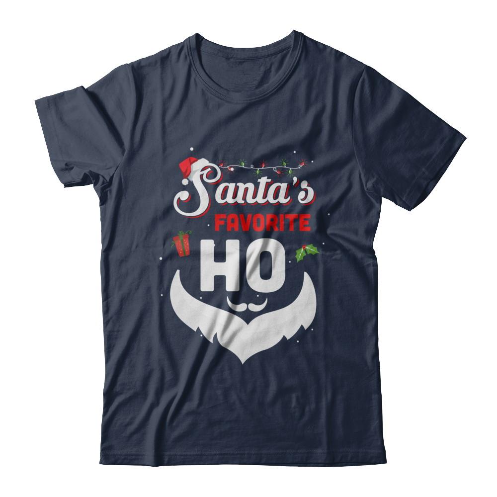 Santa's Favorite Ho Funny Christmas Gift-T-Shirt & Sweatshirt-Classic T-Shirt-Navy
