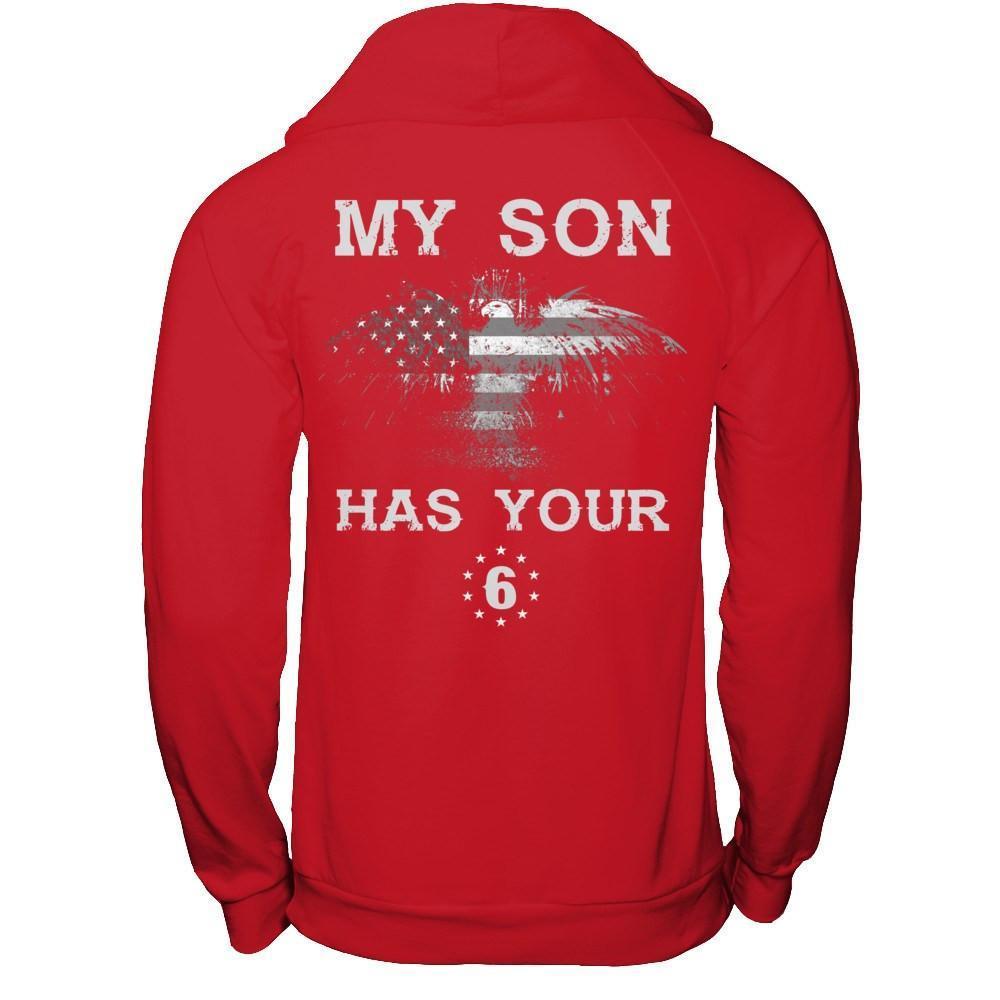 My Son Has Your Six-T-Shirt & Hoodie-Pullover Hoodie-Red