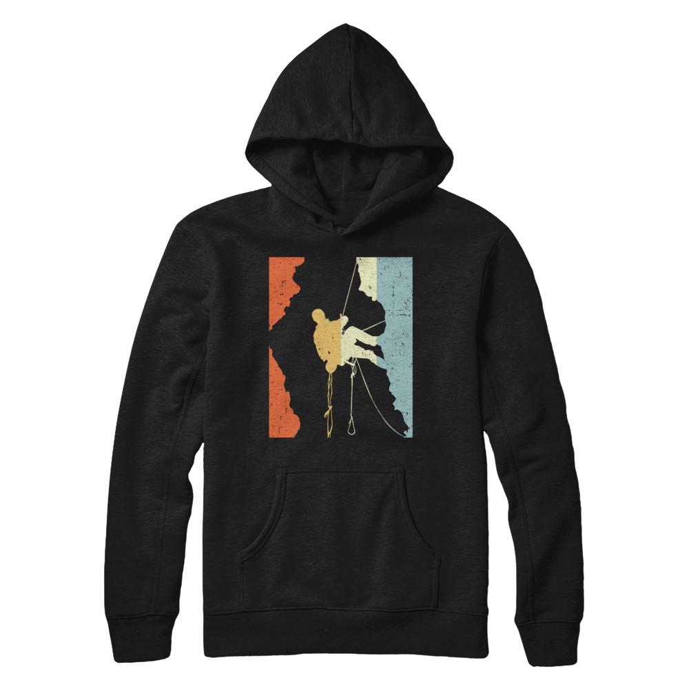 Vintage Rock Climbing Climb-T-Shirt & Hoodie-Pullover Hoodie-Black