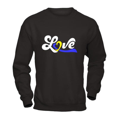 Love Down Syndrome Awareness-T-Shirt & Hoodie-Crewneck Sweatshirt-Black