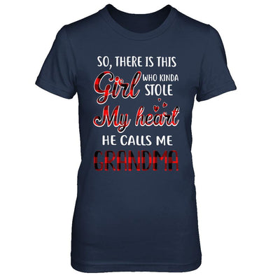 This Girl Who Kinda Stole My Heart He Calls Me Grandma-T-Shirt & Hoodie-Women's T-Shirt-Navy